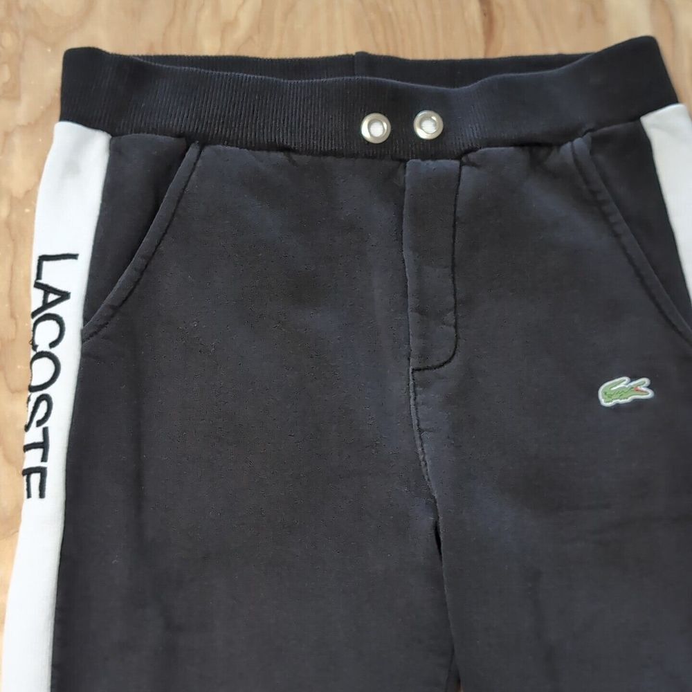 Lacoste Spellout Rare Men's Sm Black Fleece Cotton Sweatpants Joggers 30x28